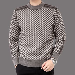 Autumn Casual Men's Sweater Wool Splice Slim Fit Knittwear Mens Sweaters Pullovers Men Cashmere Jacket
