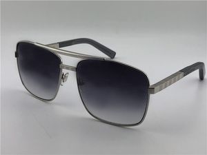 Óculos de sol de atitude de prata metal quadro cinza sombreado vintage sunnies moda óculos para homens uv400 proteção acessórios óculos com caixa