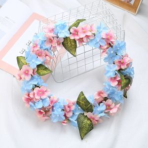 32cm Spring girls flowers wreath Bohemian emulation garlands beach holiday hairband crown boutique stereo flower Hair Accessories 1351 B3