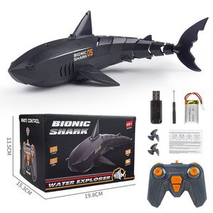 Rc Boat 2.4G car Remote Control Speedboat Rechargeable Waterproof Electric Shark Kids Boys Toys