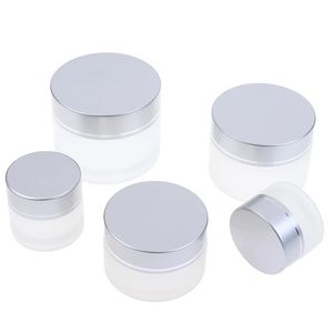 5g 10g 15g 20g 30g 50g Frosted Glass Cosmetic Jar Portable Sample Bottles Storage Travel Packaging Container Cases