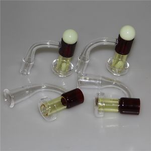 Rökning TERP SLURPER NAIL BANGER BEVELED EDGE QUARTZ BANGERS MED BEAD RUBY PILL FÖR GLASS BONGS OIL RIGS Vattenrör