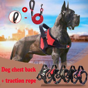 Dog Adjustable Harness with Leash Set Cat Vest Reflective and Breathable for Small Large