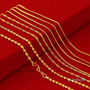 Korean Fashion Necklace 18K Gold Women's Wedding Jewelry Elegant Snake no Pendant Water Wave Chain Necklaces Gifts