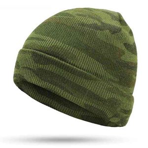 Men's Knit Hats Brand Winter Ms. Gorros Touca Camouflage Outdoor Warm Green Military Army caps bone