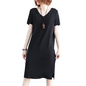 Werrueruyu europejski i amerykański z krótkim rękawem dużego rozmiaru V-Neck Solid Color Sukienka Wybuch Modele damskie 210608