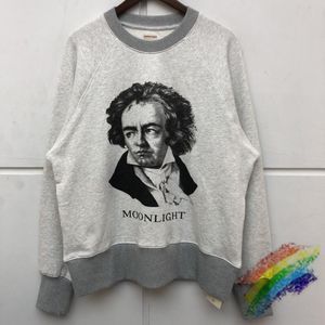 Felpe con cappuccio da uomo Felpe 20 KAPITAL BEETHOVEN MOON LIGHT Uomo Donna Qualità Tessuto pesante Vintage Girocollo Moda Pullover con cappuccio