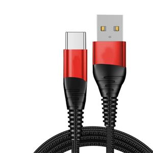Röd USB typ C kablar Snabb laddare Tråd med överladdningsskydd Högkvalitativ FT FT FT Micro Laddningsladd