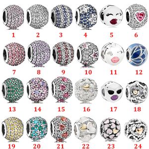 925 Стерлинговый серебристый кулон четыре листа клевера серии HOLLOW Galaxy Heart Hollow Beads Fit Pandora подвески браслет ожерелье женщины мода любовь