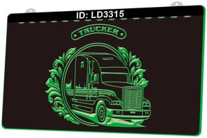 LD3315 Trucker 3D Engraving LED Light Sign Wholesale Retail