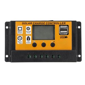 LCD-skärm 12V / 24V Auto Solar Charge Controller PWM Dual USB-kontroller - 20a