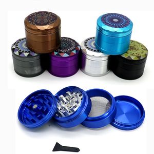 Ultima lega di alluminio colorata 50MM Fumo secco Herb Tabacco Grind Spice Miller Grinder Crusher Grinding Tritato Mano Muller Portasigarette DHL di alta qualità