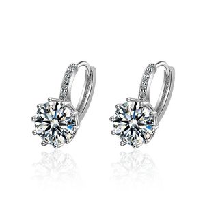 Hoop & Huggie LIVVY Arrival Silver Color Round Multicolor Zircon Earrings For Women Simple Unique Design Charm Jewelry Gift