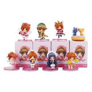 Wholesale sakura figures resale online - 8pcs Anime Card Captor Sakura PVC Figures Toys Keychains Kinomoto Sakura Daidouji Tomoyo Li Syaoran Kero H0818