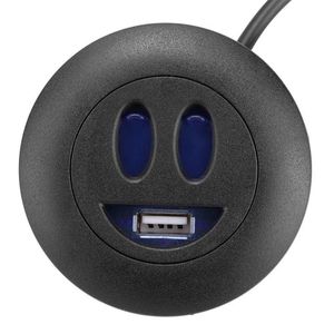 Parte hardware per mobili Black House Face sorridente Caricatore per smartphone da inserire nel divano Presa di ricarica per singola porta USB Protezione dall'acqua della bocca