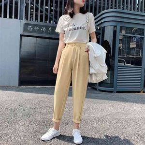 S-3XL Suits Pants Harem Women Loose Straight Radish Suit Casual Ankle-Length Black Female Plus Size Trouser 210601