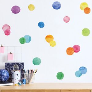 Adesivi murali Colore Polka Dots Cartoon PVC creativo per la decorazione della stanza della bambina Adesivo sfondo Decor