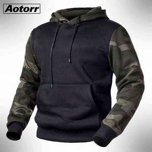 Ordu Yeşil Erkekler Askeri Kamuflaj Hoodies Sonbahar Kış Kapüşonlu Tişörtü Erkek Camo Hoody Hip Hop Streetwear Marka Top 4XL 211217