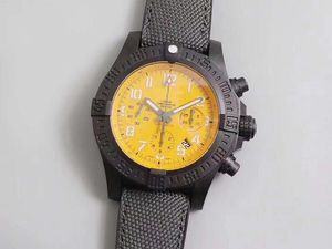 Relógio masculino de 45 mm Polímero especial de policarbonato Fibra de carbono Caixa GF Cronógrafo de alta qualidade Relógio de pulso automático 7750 cristal de safira à prova d'água