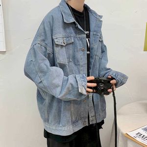 Retro-Tooling-Jeansjacke für Jungen im Hongkong-Stil, lockerer, lässiger, hübscher Herbst-Kurzmantel, cooles Studenten-Top 210526