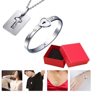 Charm-Armbänder, 1 Set, Liebhaber-Armband, Halskette, Liebesschloss, Schlüssel passend