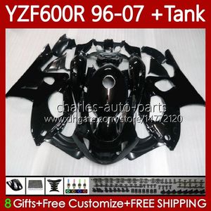 Bodys Kit For YAMAHA Thundercat YZF600R YZF-600R YZF600 R CC 600R 96 97 98 99 00 01 Bodywork 86No.1 glossy black full YZF600-R 02 03 04 05 06 07 600CC 1996-2007 OEM Fairing