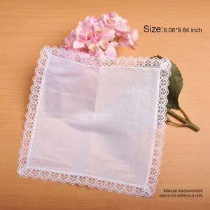 Hand-made Graffiti Pure Cotton Handkerchief White Lace Thin Handkerchiefs DIY Lace Heart-shaped Side Party Decoration Cloth Napkin WH0087