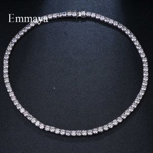 Emmaya Brand Luxury Fashion Inlay Round Cubic Zircon Geometriska Smycken Halsband Kvinna Lyser Bröllopsfestgåva