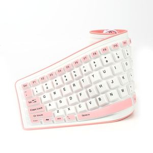 Silicone dobrável usb wired teclado de silicone flexível macio impermeável roll up sílica gel gel para pc portátil caderno