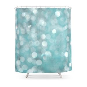 Shower Curtains Aqua Bubbles Curtain Frabic Waterproof Polyester Bathroom Wall Decoration Hanging Bath