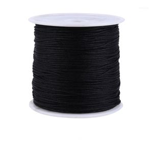 Yarn Wholesale 100M/Spool Thin 0.8MM Mix Color Nylon Black Chinese Knotting Macrame Cord Braided DIY Beading String Thread1