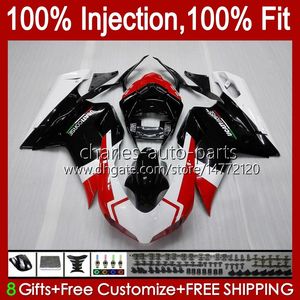 Wtryskiwacze dla Ducati 848 1098 1198 S R 848R 1198R Bodywork 18NO.0 848S 1098S 2007 2007 2007 2010 2012 2012 1098r 1198S 07 08 09 10 11 12 12 OEM Zestaw Body Factory Red