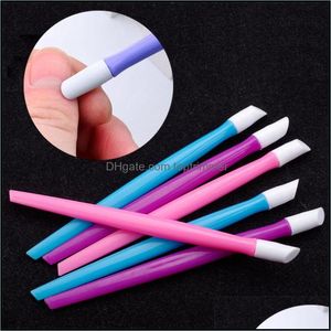 Cuticle Pushers Tools Salon Gezondheid Beauty1 Stickers Stickers Punt Pen Manicure Staaf Sticker Push Stick Nail Art Tool HB88 Drop Leverings