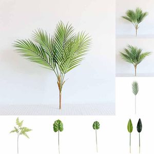 Dekoratif Çiçek Çelenkleri Yapay İskandinav Palmiye Yaprak Simülasyon Bitkisi Gevşek Kuyruk Phoenix Bambu Ev Düğün Bahçesi Dekorasyonu