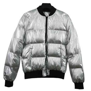 Glänzender Polyester großhandel-300g Polyester Füllung Oanschnitt Streetwear Casual Shiny Pufferjacke Winter Männer Jacken
