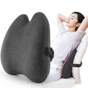 Memory Foam Cuscino per la vita Cuscino di supporto lombare per la schiena Cuscino ortopedico Seggiolino auto Cuscino per sedia da ufficio Cuscini per massaggi al coccige 211110