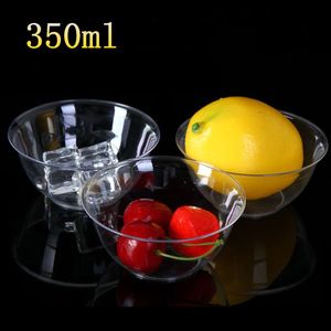 350ML Disposable Dinnerware Plastic Bowl Kitchen Salad Snacks Picnic Container Take Out Soup Bowls