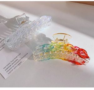 Grandi artigli di granchio con clip in cristallo trasparente colorato in accetato per le donne Accessori per capelli ragazza Copricapo Regali per feste
