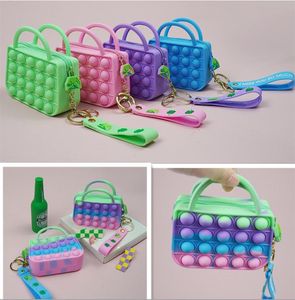 Party Fidget Bubble toys Chain Bag Cute Lady Handbag Purses Kids Boy Girls Novel Cool Design Crossbody Fanny Pack Push Sensory Puzzle Early Leaning Education