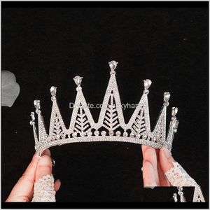 クリップバレットジュエリードロップ配信2021 Forseven Simple Design Shime Design Shining Crystal Tiaras Mujer Bride Noiva Wedding Veil Crowns Headbands de