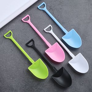 100PC / Pack Plast Engång Mini Shovel Spoon Ice Cream Cake Scoop Dessert Yoghurt Sundae Ostskedar Pudding Shovels JY0584