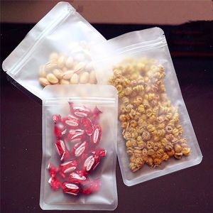 100pcs lot Frosted Plastic Zipper Bag Flat Bottom Matte Translucent Food Pouch Smell Proof Bags Kitchen Storage Pouches Retail Package