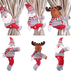 Christmas Curtain Buckle Party Supplies Snowman Elk Doll Curtains Tieback Holder Fastener for Home Xmas Ornaments Window Decorations