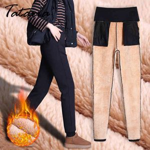 Tataria S-5XL Plus Size Women's Winter Warm Pants for Velvet Thick Sports Cashmere Harem Female Trousers 210514