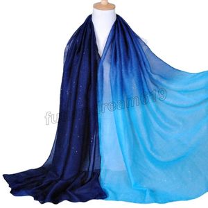 Модные градиентные шарф-блеск шарфы крупные шали женщин длинные шали головы обертываются мусульманские турбаны головы обертывания вискозные обертывания Tippet