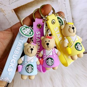 Key Ring Chain Bag Pendant Cute Cartoon Shaped Mug Cup Coffee Doll Lovers Valentine Day Gifts Wedding Party Favors