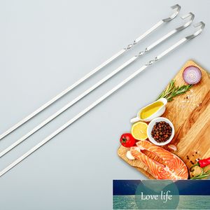10 Pcs Skewers for Barbecue Reusable Grill Stainless Steel Shish Kebab BBQ Camping Flat Forks Gadgets Kitchen Accessories Tools
