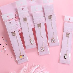 Bookmark Cute Dog Rainbow Pendant Metal Bookmarks Stationery School Office Book Marker Page Clip Student Gifts