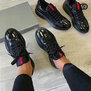 2021 Men Fashion Casual Shoes Sneakers America's Cup Design Patent Leather and Nylon Luxy mens shoe