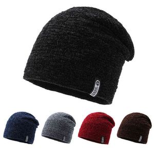 New Fashion Men Warm Beanies Knitted Hat Caps For Women Winter Bonnet Brand Style Coloful Hip Hop Beanie Skullies For Male Hats Y21111